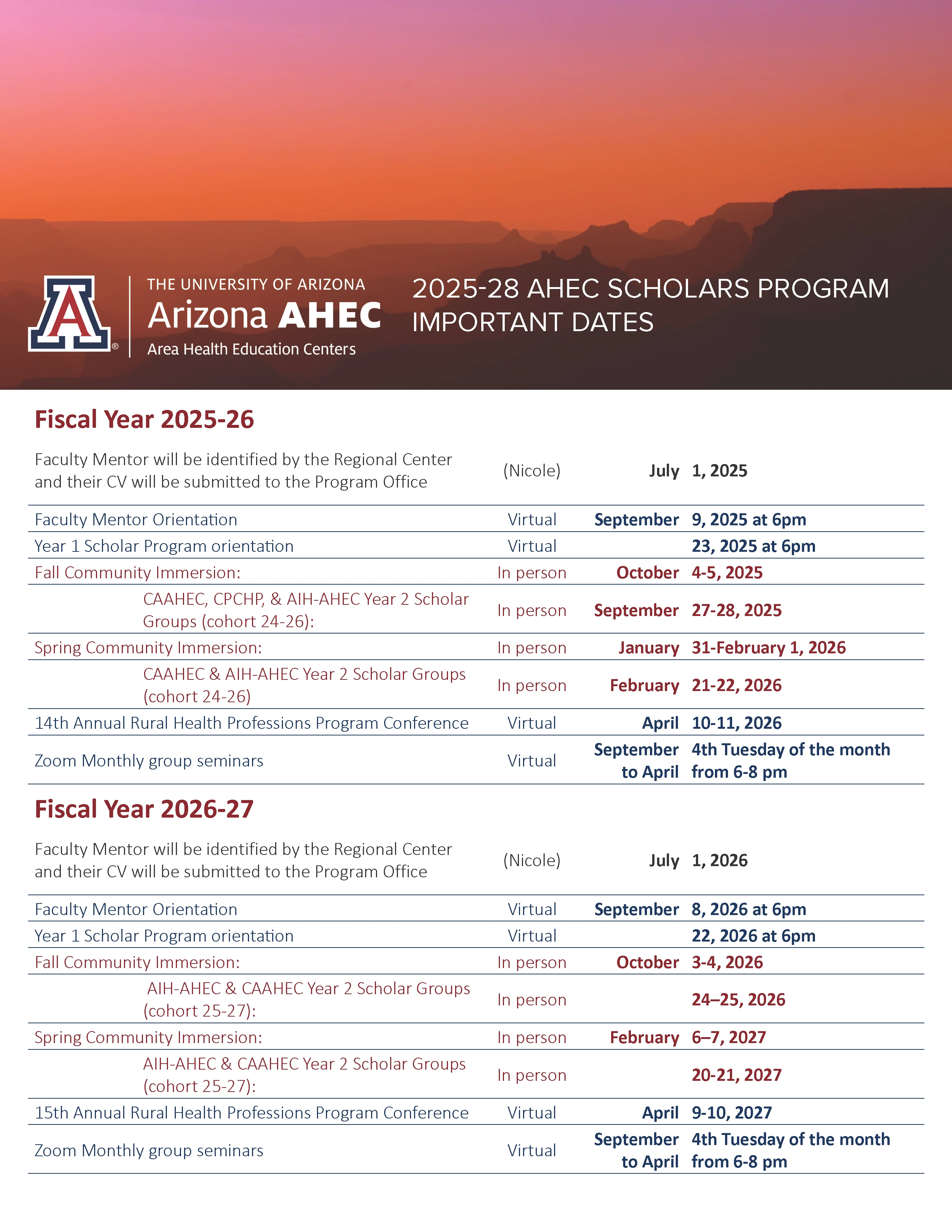 asp important dates calendar 2025-2028, page 1